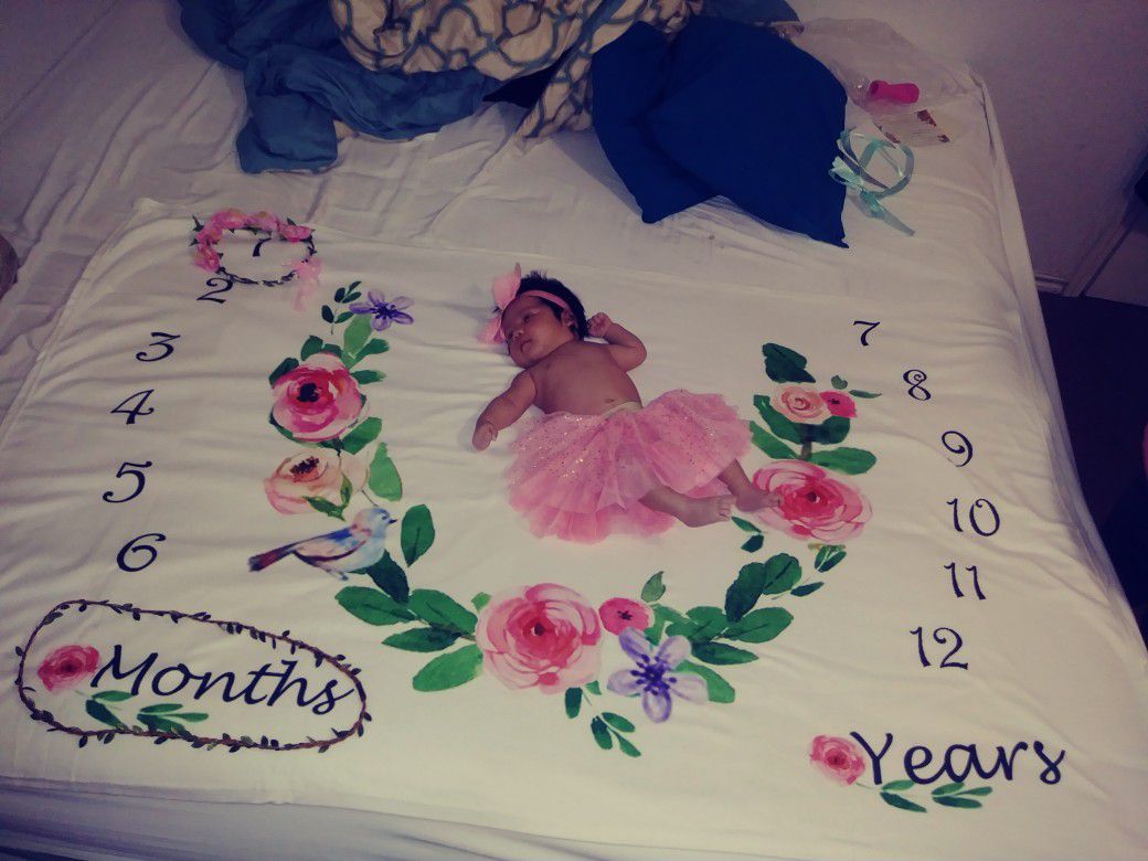 BabyGirl Milestone Blanket