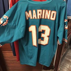 Logo 7 Miami Dolphins NFL Jersey L Dan Marino was signed in orange but dissolved 