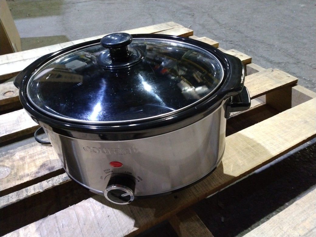 Used Courant 3.5 Quart Oval Slow Cooker, Stainless Steel