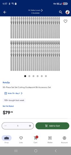 Rotozip 50pc drywall bits