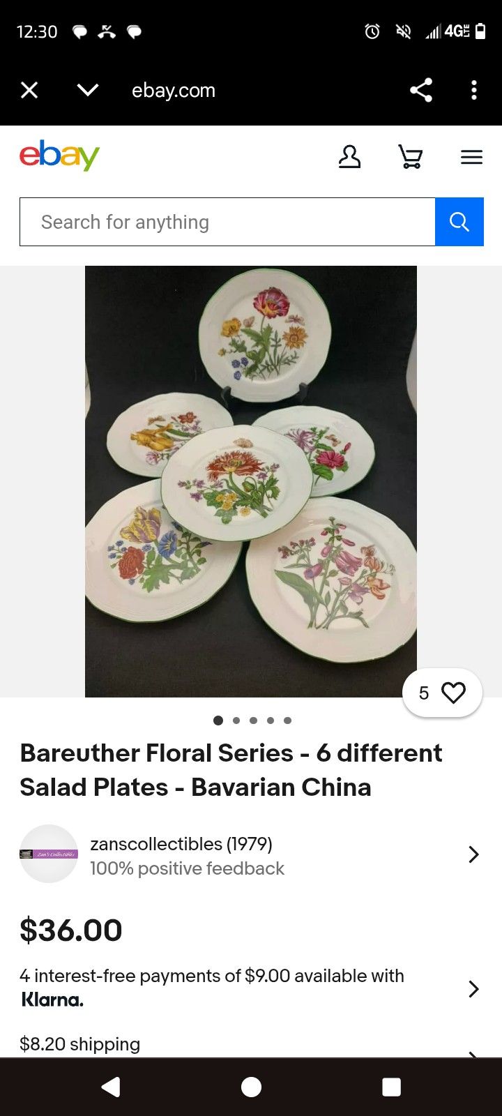 Bavarian china /  6 saucers