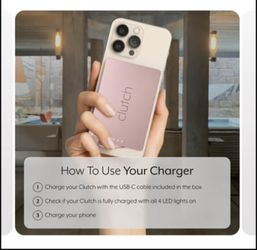 CLUTCH PRO LIGHTNING CHARGER IN PINK FOR IPHONE 14 & OLDER MODELS