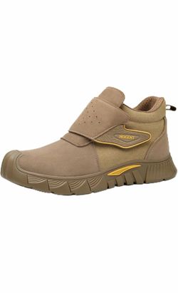 Hogent Welding Work Boots for Men Women, Wide Steel Toe Shoes
