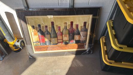 Large Framed Wine Bottles Art Print