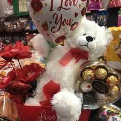 Valentines Teddy Basket