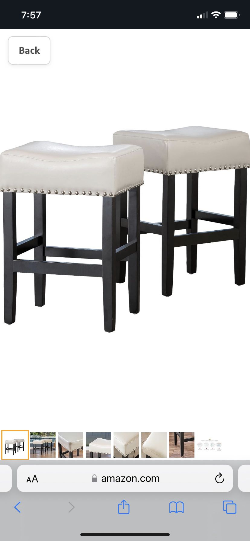Leather Counter Stools Set Of 2