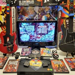 🔥Retro PS2 Guitar Hero Video Game Wired Wireless Dongle Metallica World Tour🔥