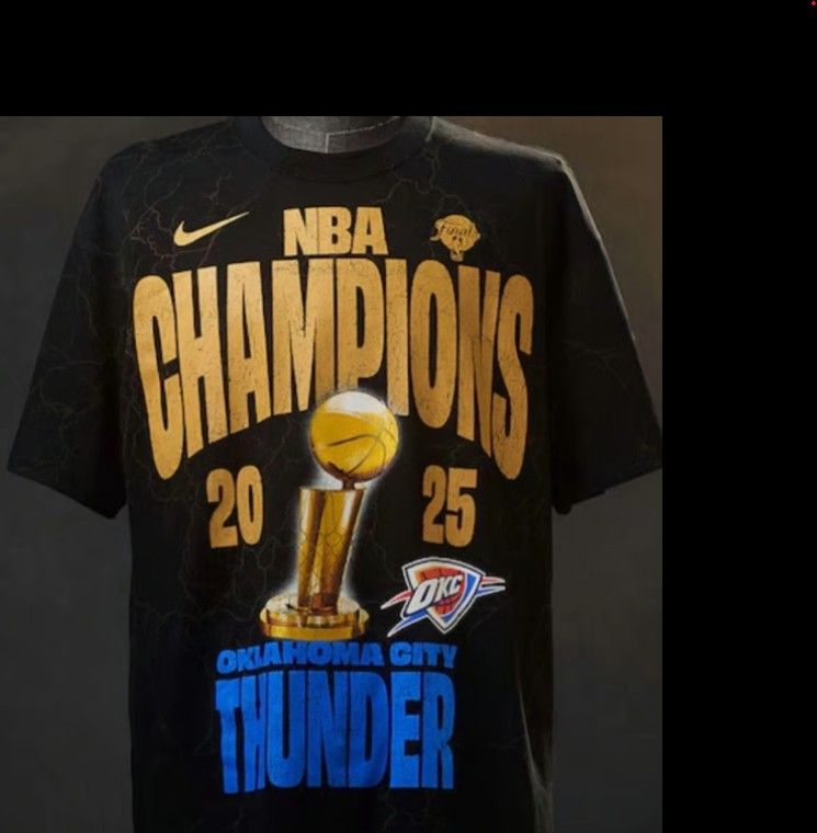 Oklahoma City Thunder Nike 2025 NBA Finals Champions Locker Room Shirt LARGE
