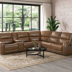 Brand New Top Grain Leather Reclining Sectional Sofa