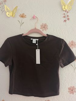 Brown Crop T-Shirt and flare pants leggings