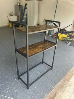  Metal & Wood 2 Tier Shelf - Great Condition!