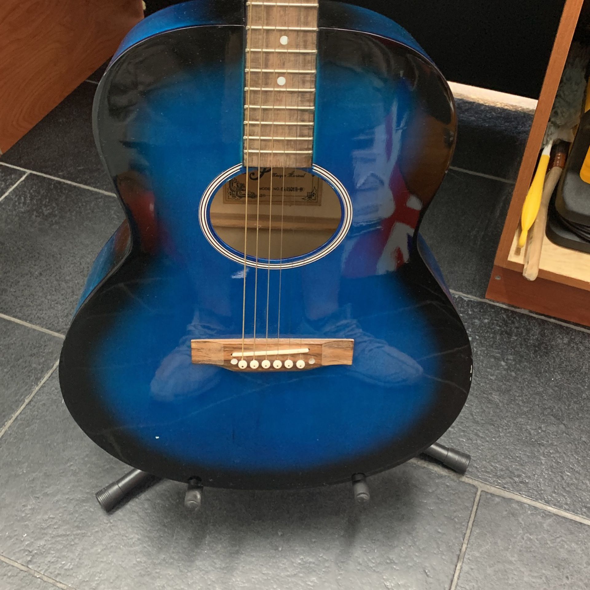 Meiyin Musical 6A4101R-B Acoustic Guitar Blue Black