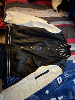 Black and White Leather Varsity Jacket