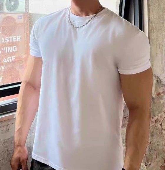 Sports T-shirt for Men - Short Sleeve - Summer Style - Round Neck - Loose Sleeve Opening - Show Muscles - Weight Lifting - Running - Fitness Training