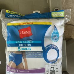 Hanes Cool Comfort Womans Tagless Cotton Briefs (5-pack) Size 12/ 5 Xl 