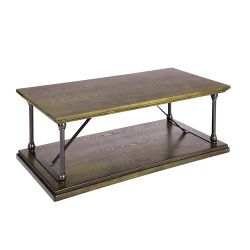 Open Box Homy Casa HUSSAINI HM Coffee Table "47.2 x 23.6 x 16.7 in" Modern Pine Veneer Table for Living Room, Office, or Home