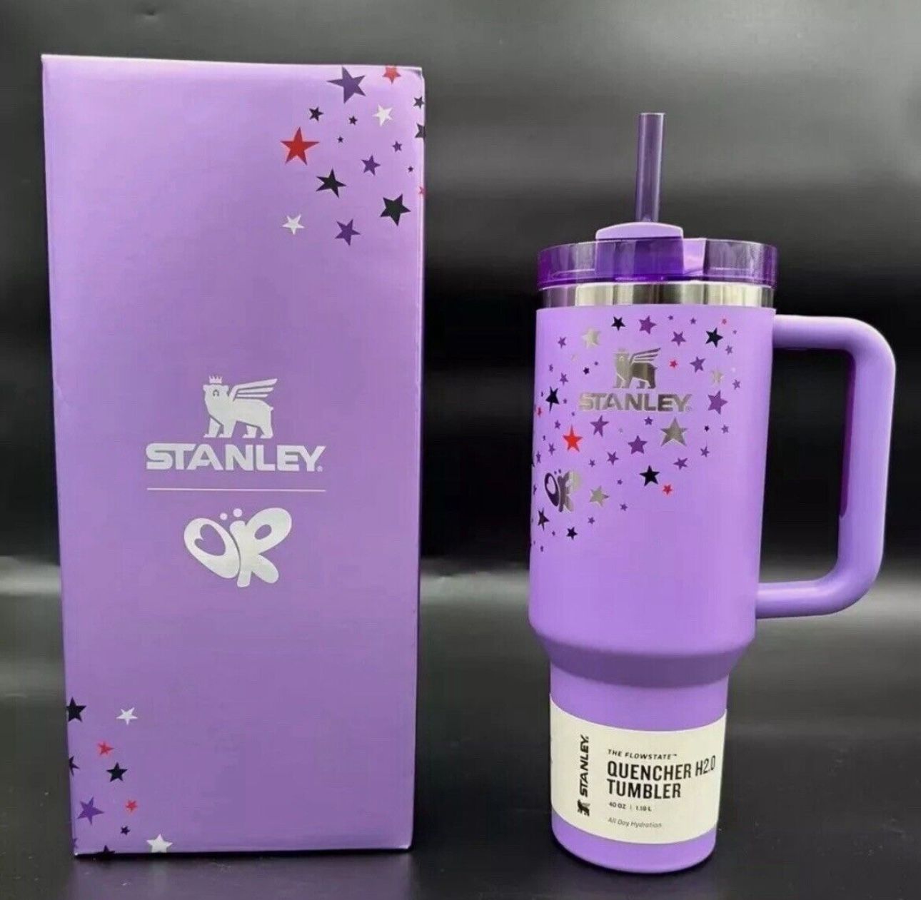 Olivia Rodrigo Stanley 40 oz quencher cup purple with stars , brand new