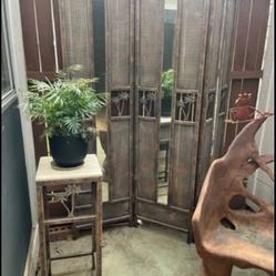 Bronze Light filtering Patio screen & Plant table 