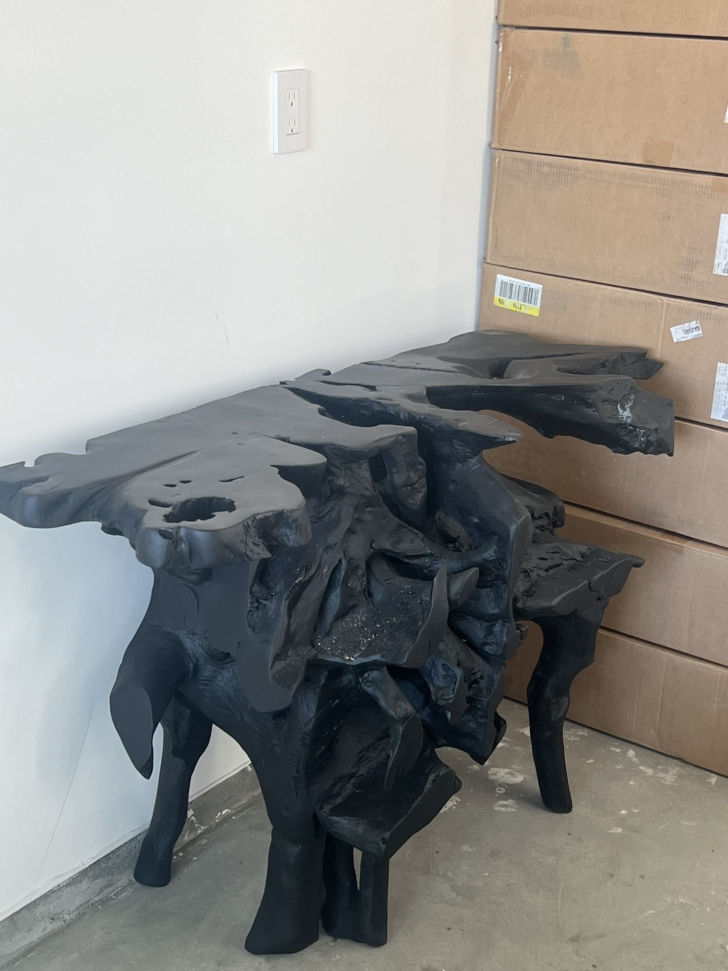 Bristol Reclaimed Oak 72 Real Wood Console Table Black