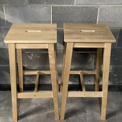 Wood Classic Kitchen Countertop Stools Natural Wood  29”  HoghTall Stools Bar Stools Natural Wood Stools
