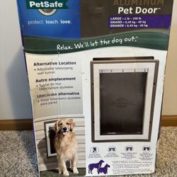 PetSafe Tan Aluminum Large Dog/Cat Door for Wall/NEW