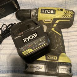 Ryobi 18v Drill W/ Charger & Battery