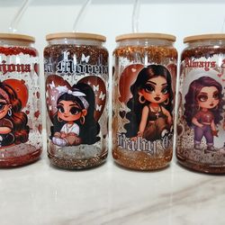 Glitter Water globe Glass Tumbler