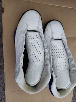 Jordans White and Purple Sneakers