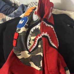 Bathing Ape Hoodie (Red/Camo)