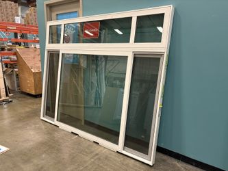 NEW! MILGARD 71×89 White Vinyl Dual Sliding Multi-Panel Living Room Window