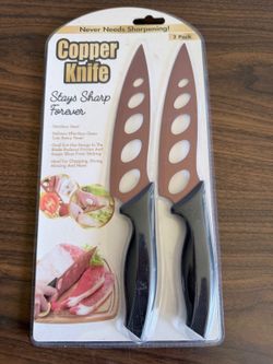 Copper Knife 2-Pack with Stainless Steel Blades and Ergonomic Handles