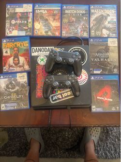 PS4 Slim Bundle – 2 Controllers + 8 Games – Ready to Play!