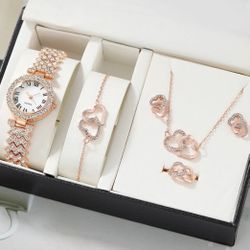 Rose Gold  Women’s Heart Jewelry Set