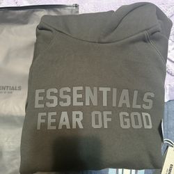 Essentials Off Black Hoodie Medium 