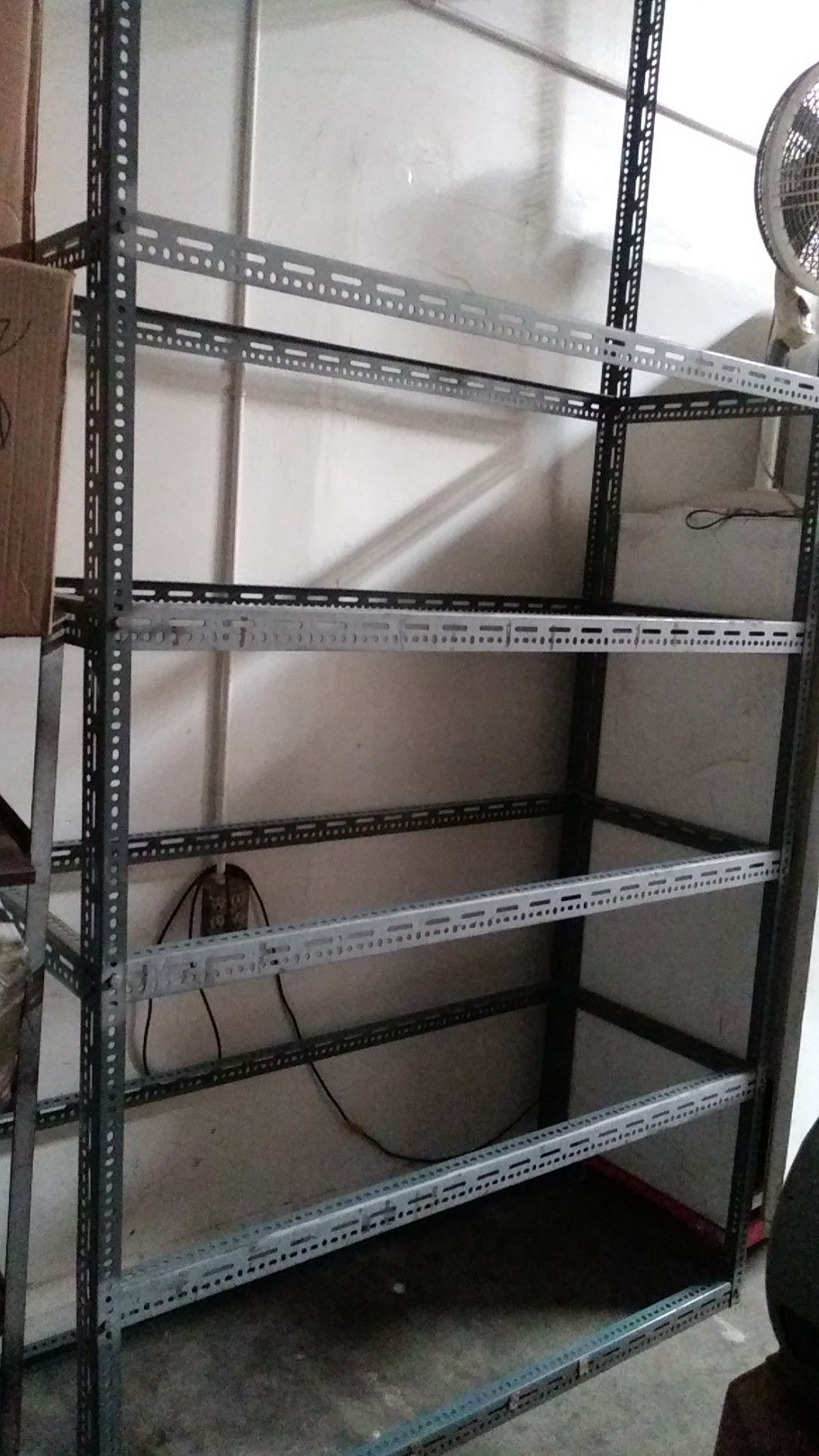 Light/Medium duty metal shelves w wood