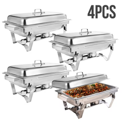 Stainless Steel Chafing Dish Buffet Set (4 pack)