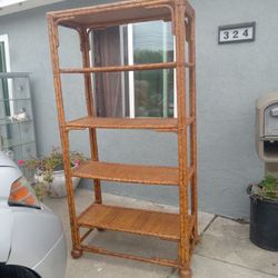 Vintage Bamboo Bookcase