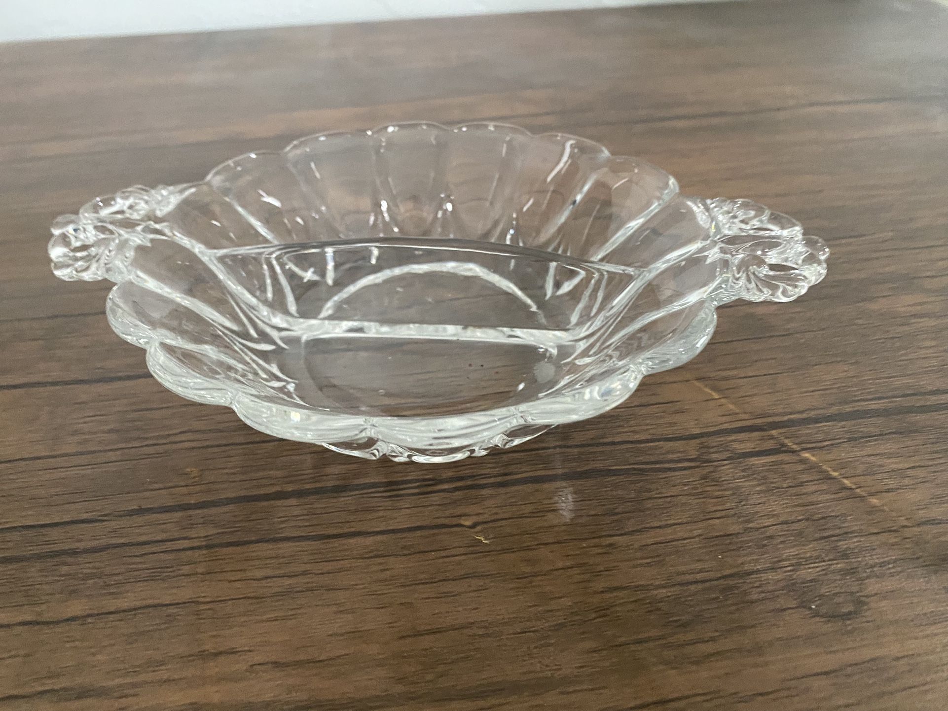 Vintage Divided in 2 Glass Dish
