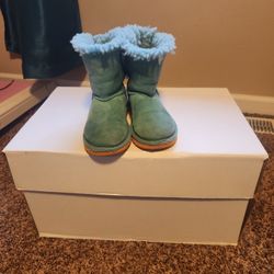 Girls Blue And Orange Bow Uggs Size US 11