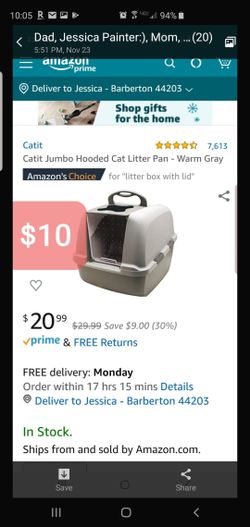 Catit Jumbo Hooded Cat Litter Pan - Warm Gray