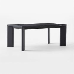 CB2 Sydney Rectangular Black Marble Dining Table With Black Steel Legs