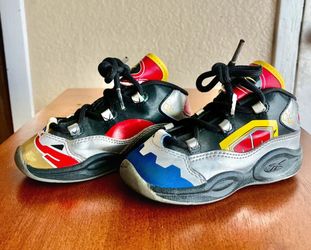 Vintage Y2k Reebok x Power Rangers Kids Boys 8 Allen Iverson Megazord