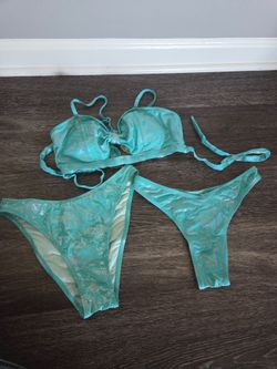 Teal Snake Skin Bikini