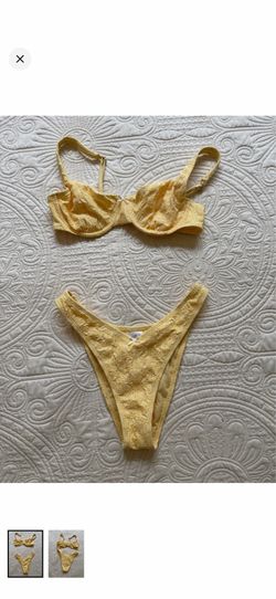 yellow bikini set eyelet size medium
