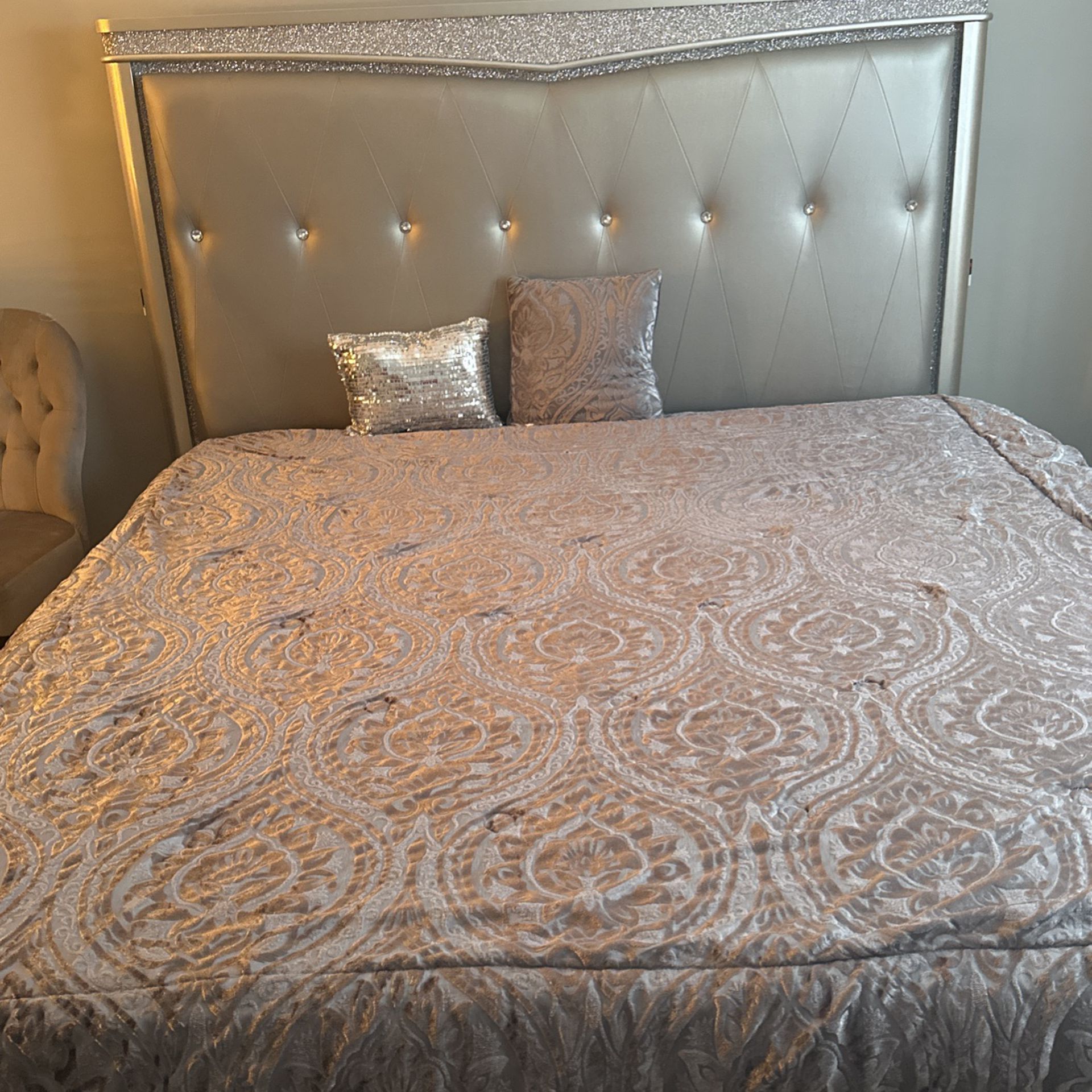 Brand New King Size box frame and Headboard Set