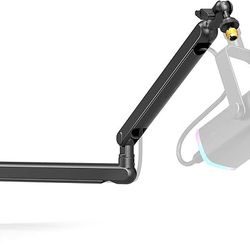 FIFINE  Boom Arm, Low Profile Adjustable Stick Microphone Arm Stand with Desk Mount Clamp, Screw Adapter, Cable Management, For Mic Boom Arm