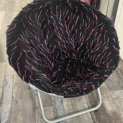 Your Zone spiker faux fur saucer chair. 31.5” X 31.5”