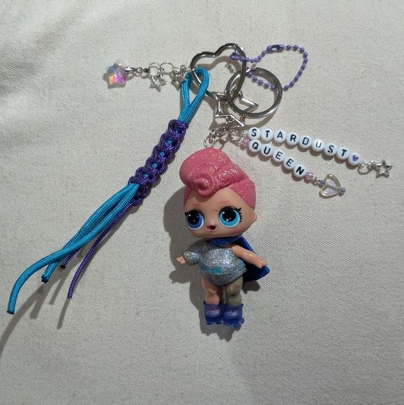 Lol Surprise Stardust Queen Upcycled Bag Charm Handmade Keychain