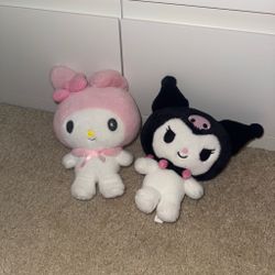 My melody and Kuromi stuffed animals