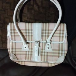 BURBERRY PINK PLAID HANDBAG 